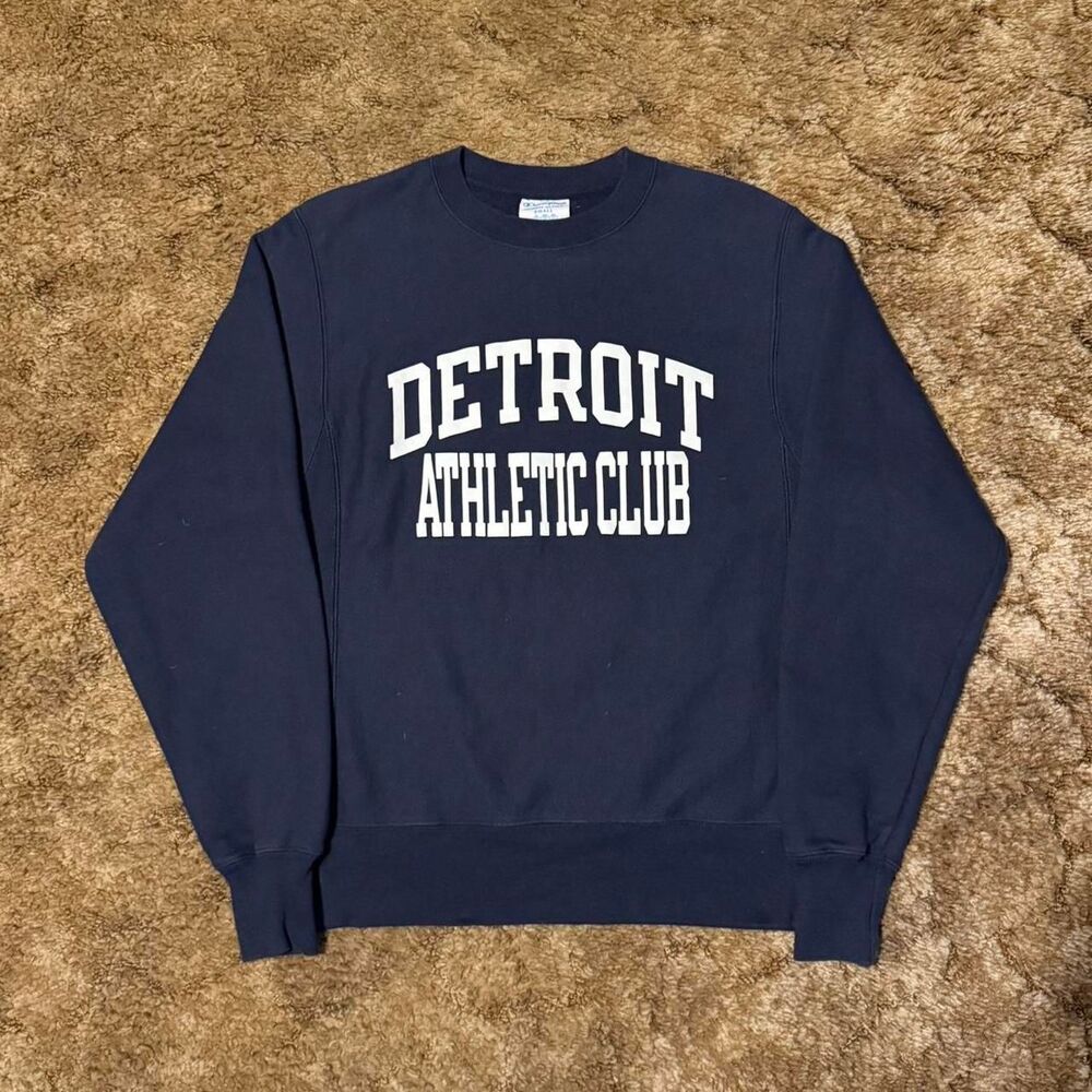 Champion Reverse Weave Detriot Athletic Club Crewneck Navy Small